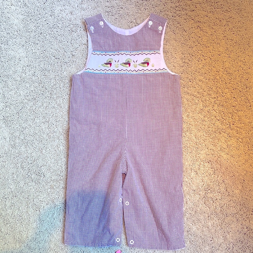 18 month boy smocked fall themed long jon